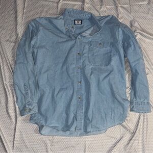 Lee Blue Casual Button Down Shirt Relaxed Fit